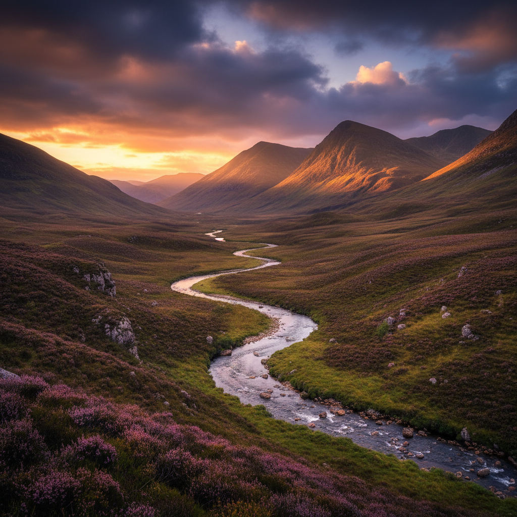 Dramatic Highland coastline with cliff-edge distillery buildings under heavy grey sky