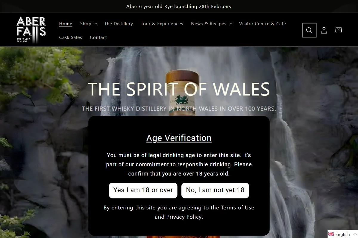 Aber Falls Distillery official website