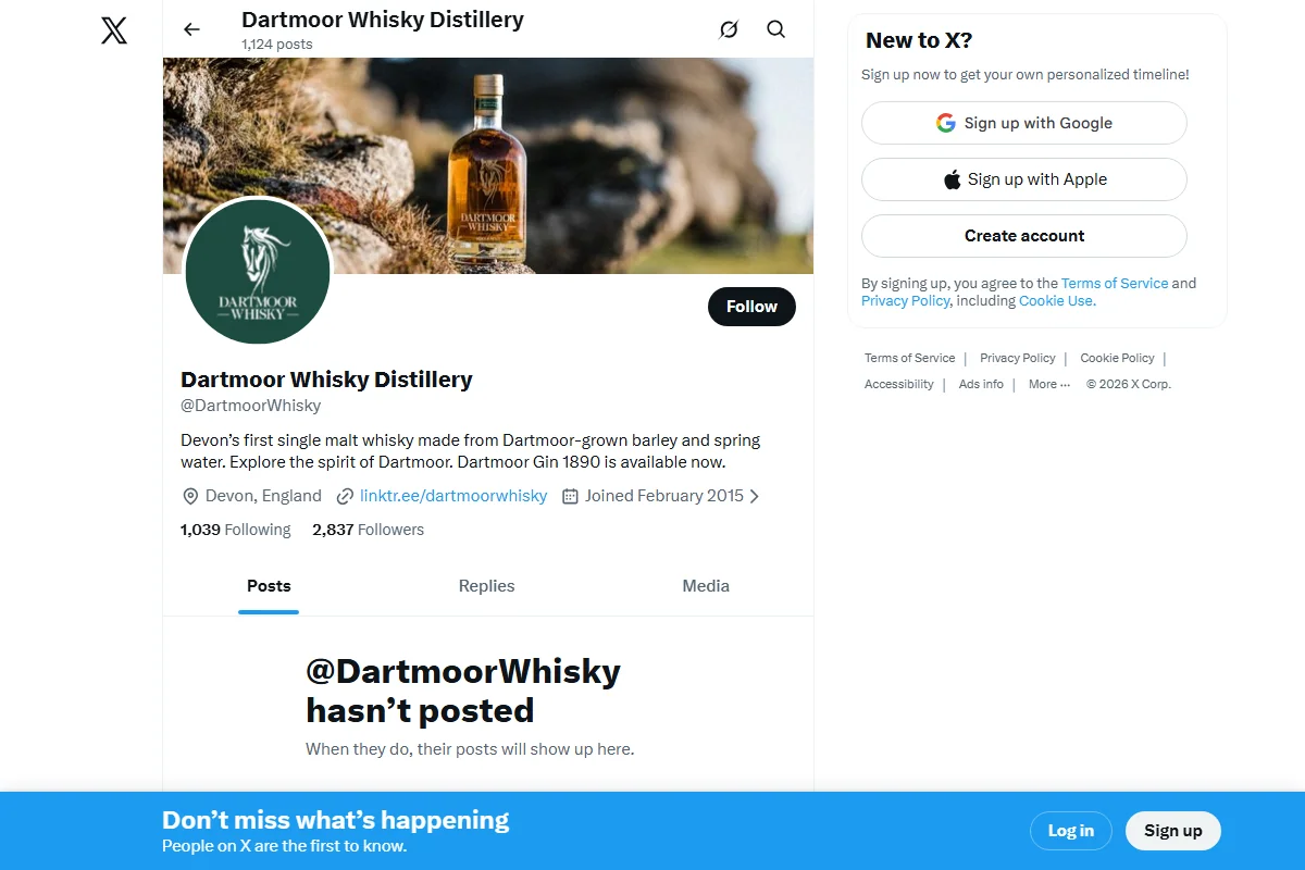 Dartmoor Whisky Distillery official website