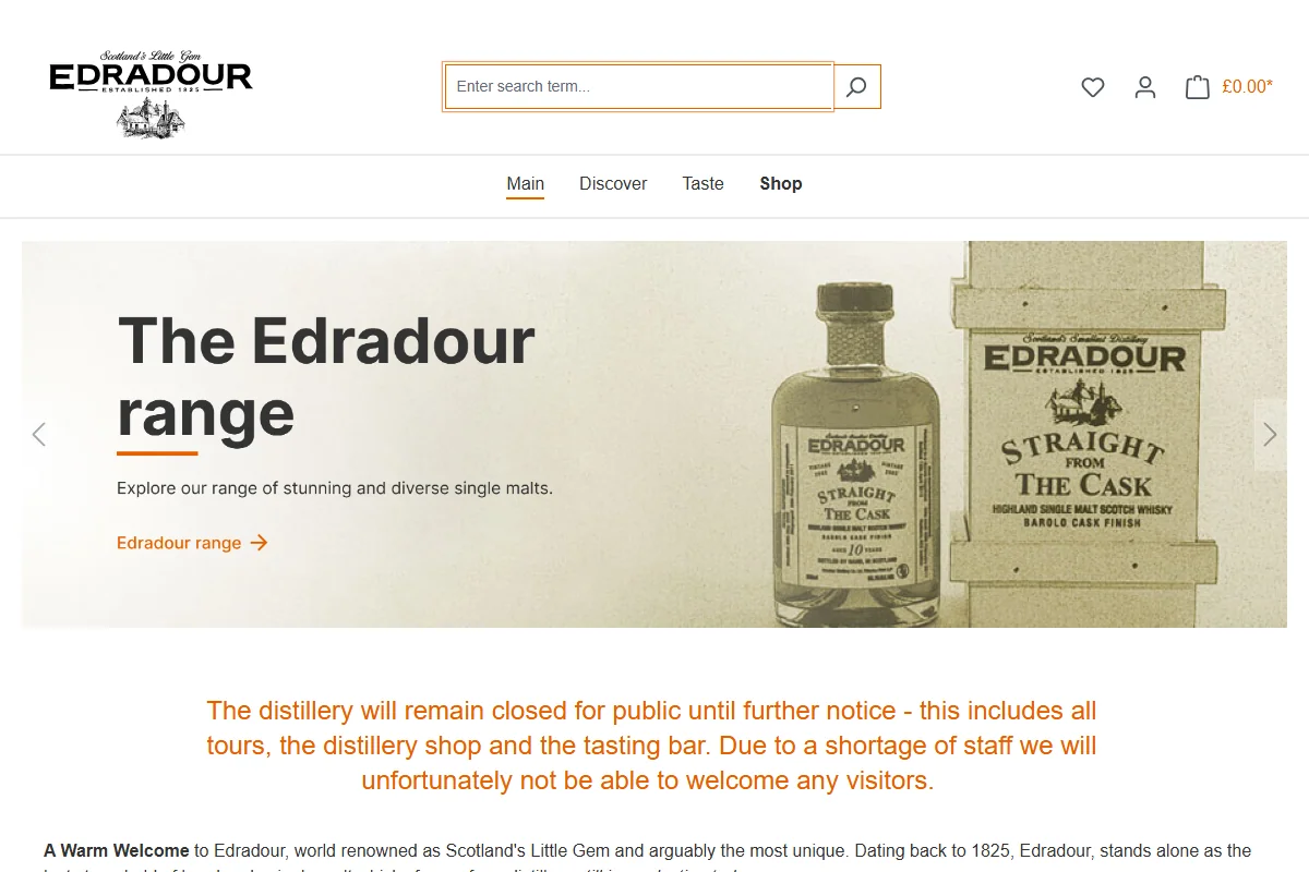 Edradour Distillery official website