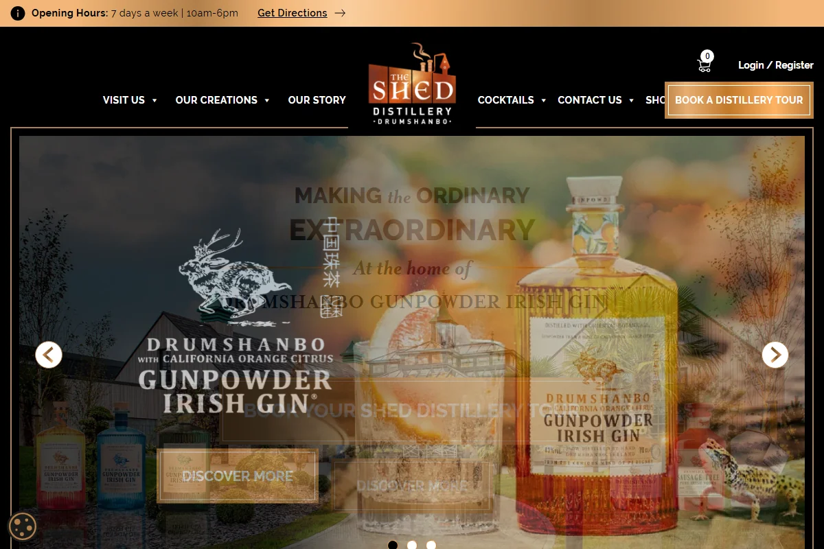 The Shed Distillery official website